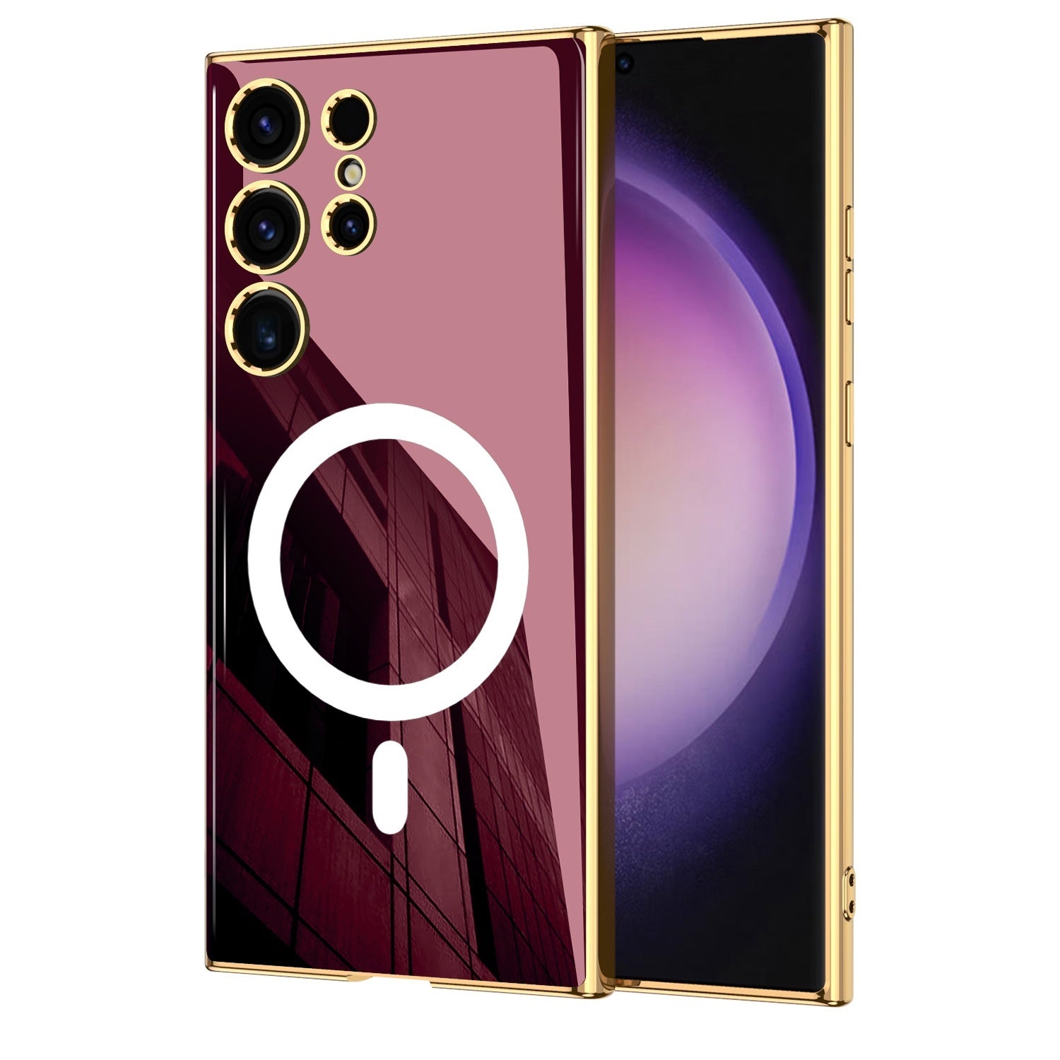 Wireless Charger Circle Magnetic Drop-resistant S24 Ultra-thin Plating Protective Cover Phone Case Wireless Charger Circle Magnetic Drop-resistant S24 Ultra-thin Plating Protective Cover Phone Case